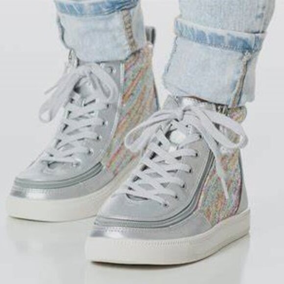 🥰 $20 Today - BILLY SILVER RAINBOW SNEAKERS BIG GIRLS' SZ 5 – NWT 🥰 - Picture 8 of 15